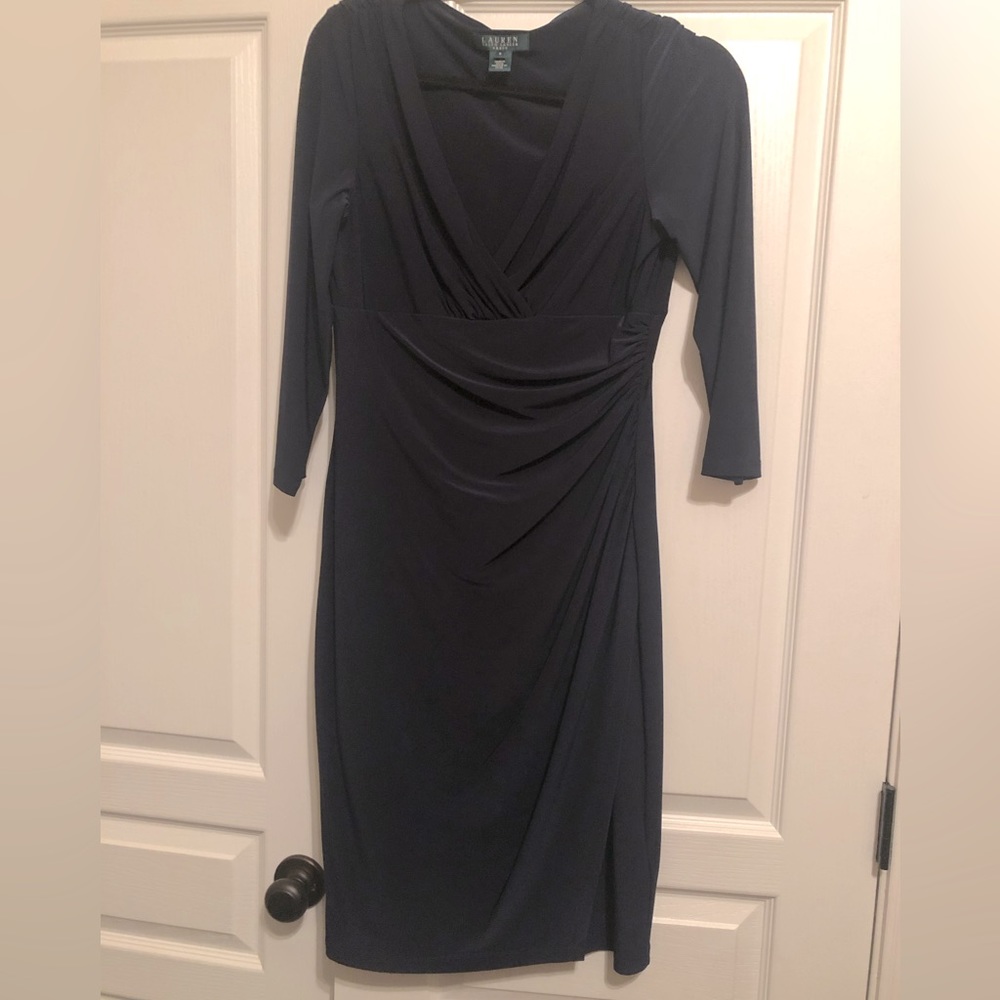 Ralph Lauren Navy faux wrap dress